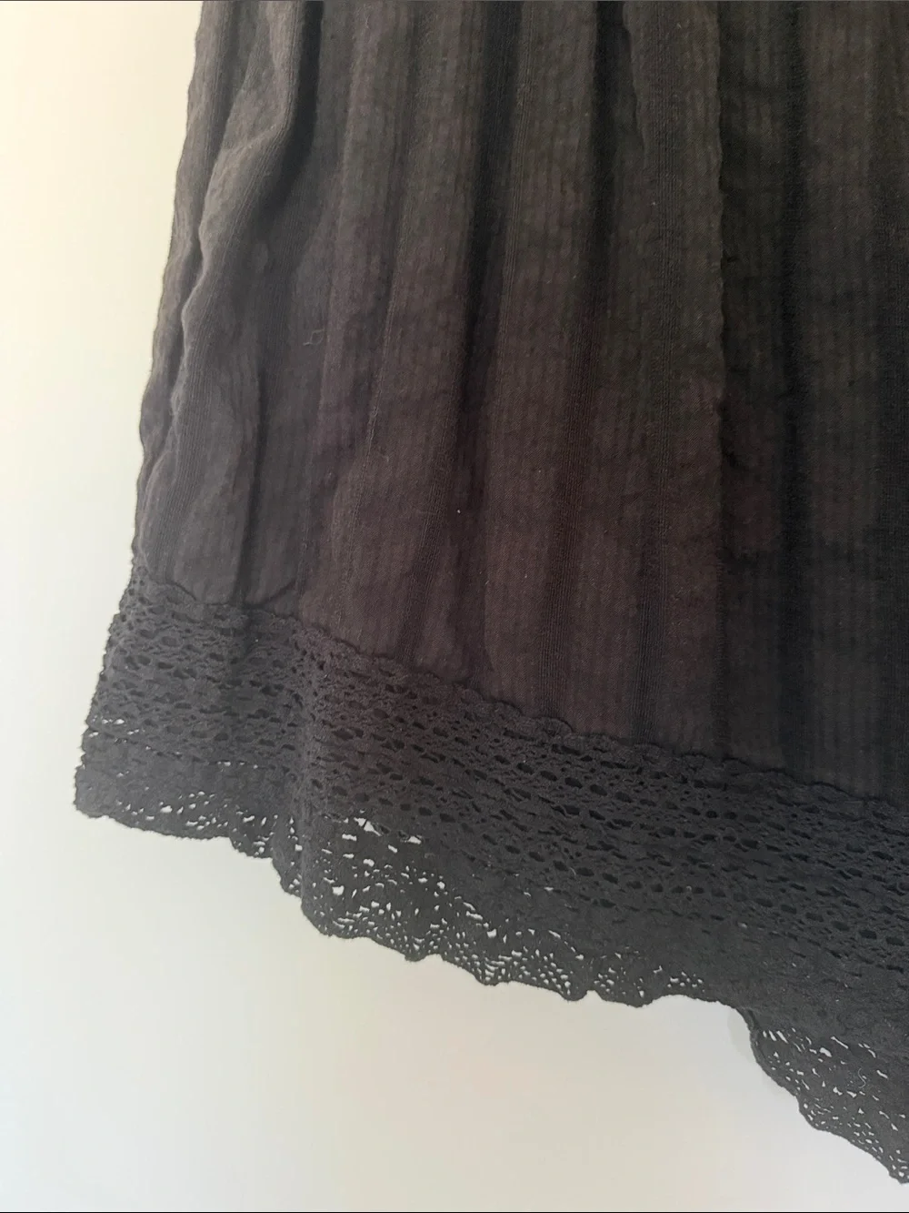 Free People Black Lace-Trim Cotton Romper